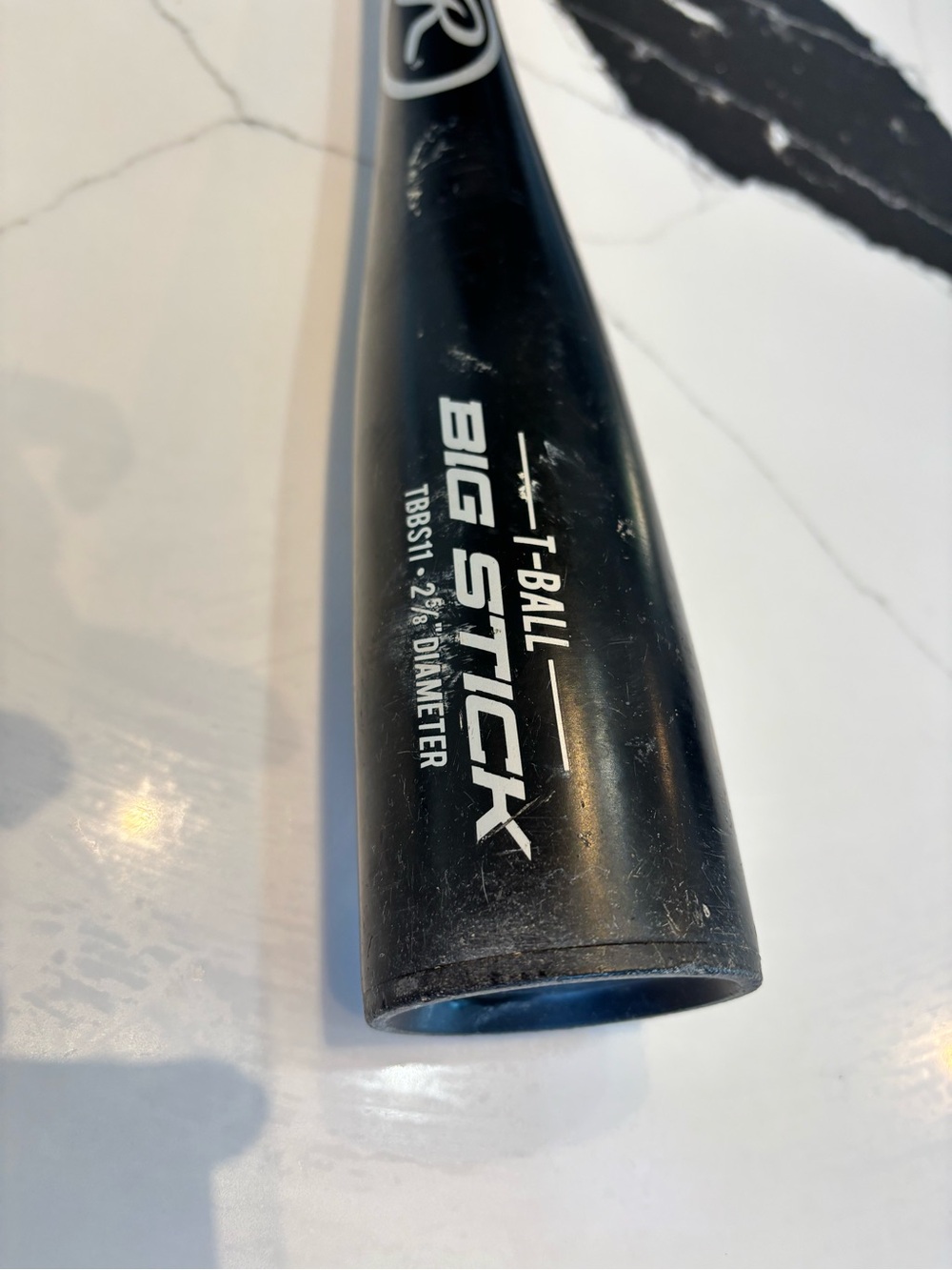 Rawlings Black Y-Ball Big Stick Baseball Bat with White Trim 2 5/8 diameter - Picture 10 of 11